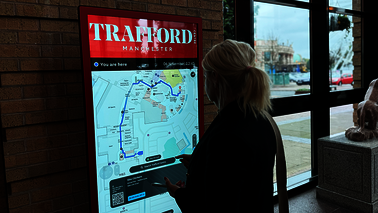 Living Map's digital map on kiosks at Trafford Shopping Centre 