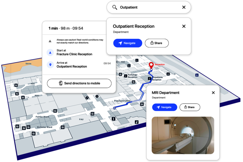 A digital mapping and wayfinding platform for hospitals 